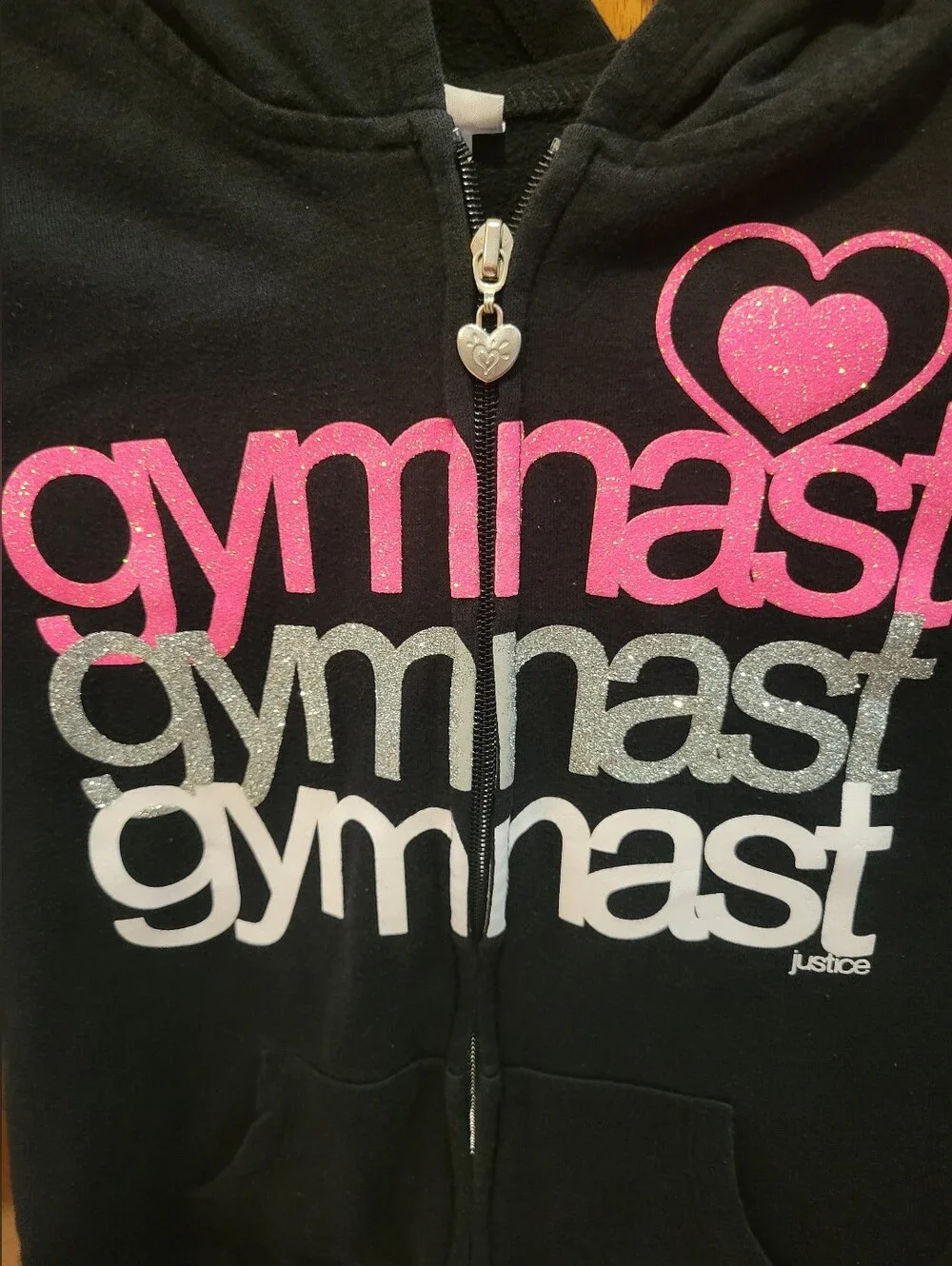 Justice Gymnasrics Hoodie Size 10 (Fits Like an)